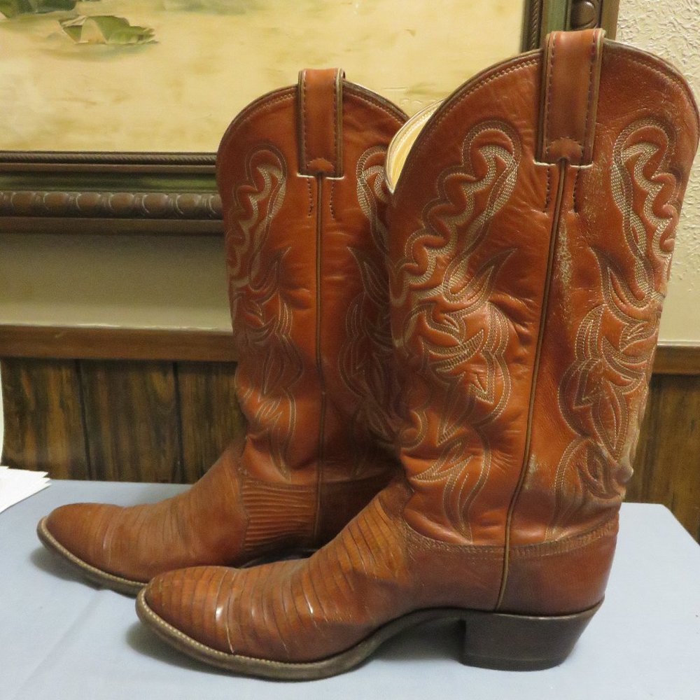 WOMEN'S JUSTIN LIZARD COWBOY BOOTS SIZE 10 1/2 B